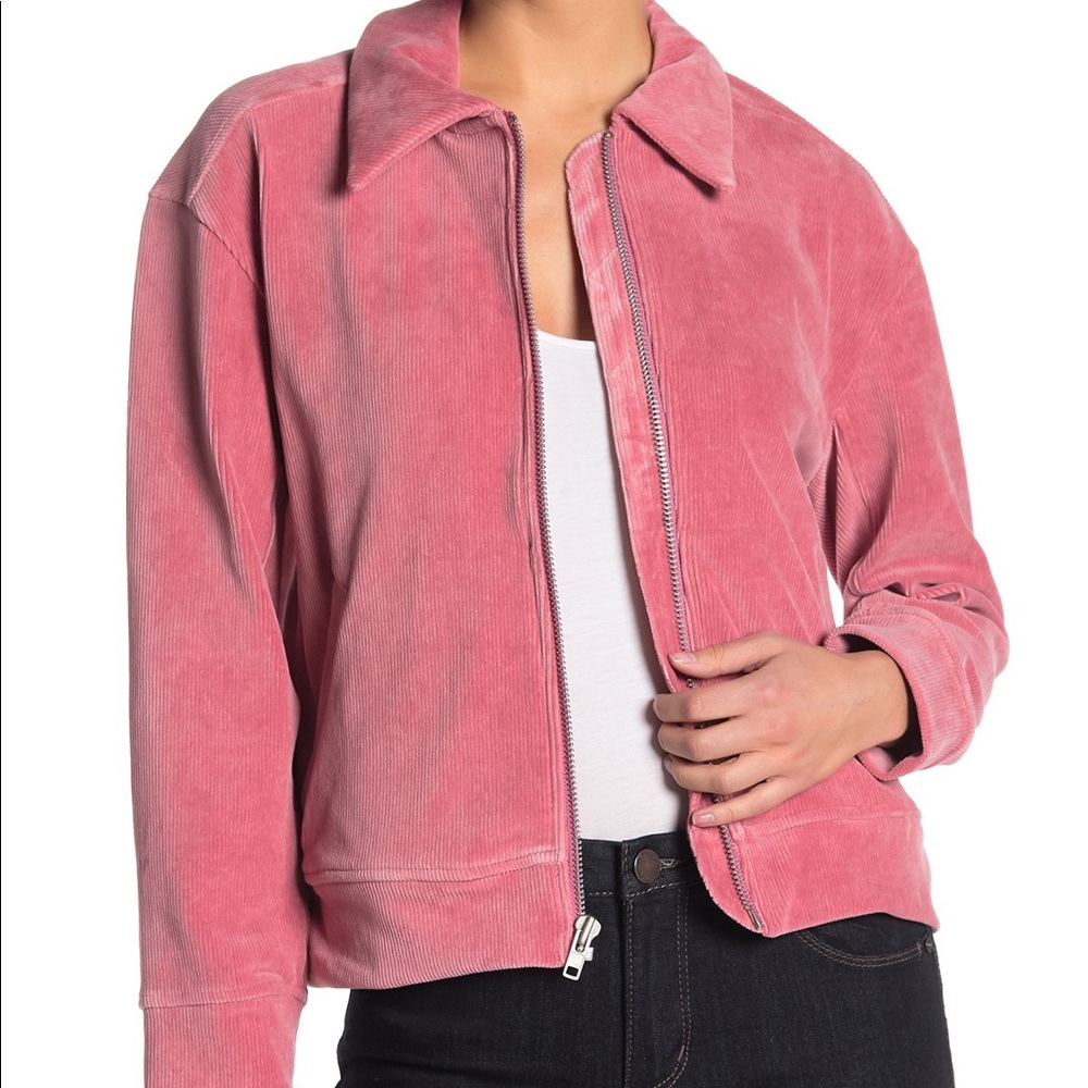MADEWELL Texture & Thread NWOT Pink Velour Jacket